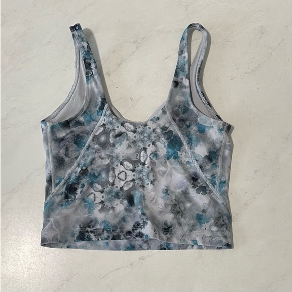Lululemon Align Blue Gray Kaleidofloral Tank Top Size 2 Athletic Yoga Running - Picture 4 of 5